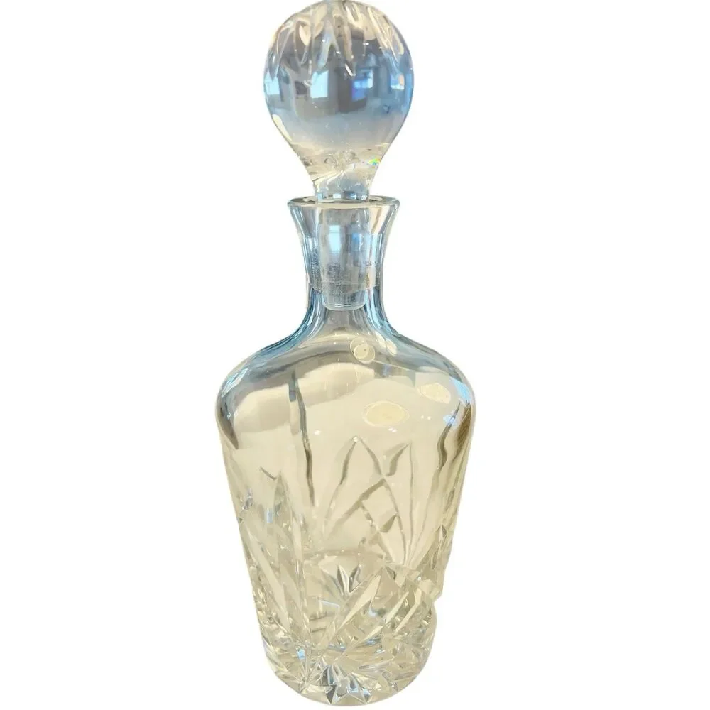 Marquis By Waterford Brookside Round Clear Cut Crystal Decanter & Stopper